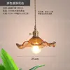 Lâmpada Folha de Lótus Transfronteiriça Japonesa Simples de Vidro Entrada Varanda Cabeceira Nórdico Bar Restaurante Lustre Pequeno de Cabeça Única