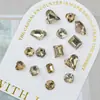 Gota de Agua de Cristal Corazón de Melocotón Corazón Torcido Diamante para Uñas Forma Especial Fondo Puntiagudo Amarillo Humo Claro Maillard Diamante de Vidrio de Alta Calidad K9