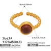 Anillo Retro Francés para Mujer, Anillo Abierto que no se decolora, Acero Inoxidable Chapado en Oro de 18 Quilates, Conjunto de Joyería Europea y Americana para Mujer