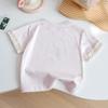 Camiseta de Manga Corta para Niña Verano 2025 Nueva Top Jersey de Estilo Occidental para Niños Ropa de Bebé Ropa Delgada de Verano Ropa para Niños