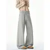 Pantalones de Chándal Grises Pesados Deconstruidos Americanos para Hombre Otoño Nueva Llegada Marca de Moda Rectos Sueltos Versátiles Casuales Pantalones Largos