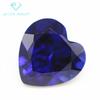 Venta al por mayor 5A forma de corazón 34# corindón azul piedra desnuda sintética fondo puntiagudo forma de corazón de melocotón 34 corindón azul resistente a altas temperaturas incrustación de cera
