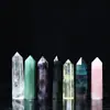 Venta al por mayor Columna de Amatista Blanca Natural Piedra Cruda Pulida Hexagonal de un Solo Punto Columna Hexagonal Varita Mágica Piedra de Energía Adornos de Cristal