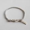 Pulseira Prateada 925 Retro Envelhecida para Mulheres, Simples Elegante, Estilo Frio Casal Ins Design de Nicho, Prata Tailandesa Melhor Amiga