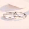Anillo de pareja anillo de diamante blanco y negro plata de ley estilo japonés simple lujo ligero anillo de amor a larga distancia moda diseño de nicho Red Social