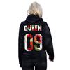 2022Wish Moda Europea y Americana Sudadera Holgada con Capucha y Estampado en la Espalda Kingqueen para Pareja Versátil