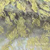Estoque pronto tecido de renda leve estilo chinês jacquard de folha renda de cílios bicolor tecido para saia