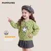 Cardigan de Tricô Nimu Mu Preto para Meninas Outono 2026 Novo Estiloso Blusão com Capuz Infantil Suéter Primavera Outono