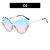 Gafas de sol irregulares con incrustaciones de diamantes 2024 nuevas gafas de sol para mujer cara grande que adelgazan las gafas de sol anti-ultravioleta forma cóncava