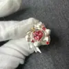 Cardcaptor Sakura Anillo de Amor Rosa Melocotón con Circonita y Lazo Anillo Mágico Bidimensional Colorido Exagerado