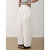 Calça Jeans Casual de Algodão Puro Lavado, Cintura Elástica Versátil de Verão, Perna Larga, Cobre o Quadril e Emagrece, Calça Cropped para Mulheres Baixas