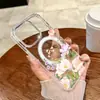 Funda para iPhone 16 Pro Max con flor de peonía rosa acuarela, cubierta protectora transparente magnética simple al por mayor