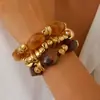 Moda Retrô Assimétrica Europeia e Americana Transfronteiriça Conjunto de Pulseiras de Resina Ccb Prata Quebrada com Contas Pulseira Maillard para Mulheres