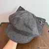 Gorra plana octogonal de estilo japonés para niñas, con lazo dulce y orejas de gato, linda y adorable estilo Y2K, con lunares retro que adelgazan la cara