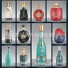 Garrafa de licor de flor assada com spray de esmalte 500ml garrafa de vidro personalizada fábrica de garrafas de vidro Yuncheng garrafa de vinho vazia cilíndrica