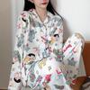 Crayon dinâmico pequeno novo pijama feminino primavera manga longa conjunto fofo desenho animado roupas de casa casual confortável conjunto atacado
