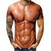 2025 Nuevo Modelo de Verano para Exportación Hombre Musculoso Impresión Digital 3D Camiseta de Hombre de Cuello Redondo Diseño de Manga Corta con Imágenes