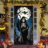 Nuevo Estilo Horror Halloween Cubierta de Puerta Fondo Decoración Cubierta de Puerta Estilo Americano Festival de Fantasmas Banner Transfronterizo Tela Colgante Tapiz de Fiesta