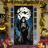 Nuevo tapete de fondo para puerta de Halloween estilo europeo y americano transfronterizo, decoración atmosférica temática de calabaza, bandera para exteriores