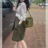 2026 Conjunto Minimalista Intelectual Estilo Old Money Casual para Viajar al Trabajo Verano para Mujer Camisa Blanca Delgada Protector Solar y Falda