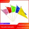 [Design Grátis] Bandeira Triangular Segurando Bandeira Vermelha Pequena Bandeira Colorida Pequena Bandeira Acenando Mão Bandeira de Exercício Matinal para Jardim de Infância Criativo