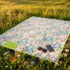 Esteira de Piquenique Impermeável Estilo Ins Tendência Estampada Espessada Tecido Oxford Portátil Dobrável para Exterior