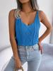 Foto Real de Top de Punto Calado con Trenzas de Cuello en V Casual Europeo y Americano Primavera/Verano Ropa de Punto para Vacaciones Moda Femenina Transfronteriza Independiente