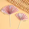 Decorações de Bolo de Aniversário da Moda para Avós: Pêssego da Longevidade, Leque Dobrável, Bambu e Velas de Aniversário para Idosos