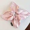 Acessório de cabelo elegante com laço, scrunchie novo de cetim com bolinhas, ornamento de cabelo requintado