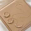 Conjunto de Collar y Aretes de Cobre Chapado en Oro Brillante Galaxia Infinita 2025 Verano Nuevo para Uso Diario