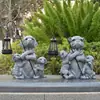 Estatueta de Cachorro Golden Retriever Realista Transfronteiriça Luz Solar para Jardim Caminho de Jardim Decoração de Vila Artesanato Estátua para Casa