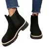 Botines Chelsea de Suela Gruesa para Mujer Otoño 2026, Botines Slip-On de Gamuza Gris, Talla Grande Botas Cortas Martin de Comercio Exterior