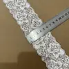 60 Estilos Populares de Adorno de Encaje Elástico en Stock, Negro, Blanco Natural, Blanqueado, Ancho 4-10cm