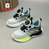 Sapatos Infantis Babudou 2026 Outono Novo Leve Respirável Fivela Rotativa Tênis para Meninas Sapatos do Papai Sapatos da Moda