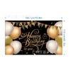 Cortina Popular Transfronteiriça para Festa de Aniversário Preto e Dourado Banner Personalizado Suporta Design de Imagem Pano de Fundo para Festa Atacado