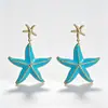 Pendientes Florales Grandes de Rafia Estilo Vacacional Junto al Mar Populares de Lujo Ligero Pendientes de Estrella de Mar Pendientes Elegantes de Nicho