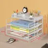 Portaarchivos de Metal Estante de Almacenamiento para Escritorio de Oficina Organizador de Archivos Caja para Archivos Estante de Almacenamiento de Archivos de Hierro Almacenamiento Vertical