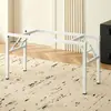 Mesa plegable Estante Patas de mesa blancas Restaurante Metal Soporte de doble capa Estante de almacenamiento plegable Estante para flores Especial de primavera Venta al por mayor