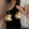 Pendientes de Mujer Transfronterizos Pendientes Acrílicos de Navidad Pendientes Lindos de Árbol de Navidad Colgante Papá Noel Ninguno