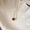 Collar Colgante Flor de Zirconia Chapado en Oro Real de 18 Quilates Moda Coreana Cadena Sencilla para Clavícula Joyería de Lujo Accesible de Nicho para Mujeres