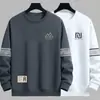 Envio RápidoNova Blusa de Moletom Solta com Gola Redonda e Manga Longa para Primavera e Outono, Camisa Básica Estampada da Moda Masculina