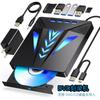 Novo Modelo Privado do Fabricante Leitor de Cartão Multifuncional 7 em 1 Função de Cartão de Memória SDTF Unidade Óptica Gravador Externo Unidade Óptica Blu-Ray