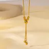 Collar Redondo Ajustable Deslizante No Descolorante Transfronterizo para Mujer, Accesorio de Cadena Larga de Nicho para Suéter para Mujer, Cadena de Clavícula de Gama Alta para Mujer