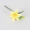 Flor artificial de lirio de 3 cabezas, tacto real, para película corta, decoración de hogar, boda, oficina, arreglo floral, flor artificial al por mayor