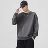 Moletom Enpu Masculino Moda Americana Marca Solta Costura Moletom Masculino Primavera e Outono Novo Casual Gola Redonda Pulôver Camiseta