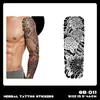 Pegatinas de Tatuaje Herbales de Brazo Completo Transfronterizas, Impermeables, de Larga Duración, No Reflectantes, Diseños de Tatuajes Realistas para Manos, Brazo de Flores, Brazo de Flor de Cerezo, Estilo Tradicional