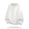 Outono de 2026 Novo Pulôver Masculino Gola Redonda Solto Color Block Manga Longa Camiseta Moda Jovem Camisa Básica Casual para Homens