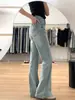 Calças Jeans Bootcut Claras Lavadas para Mulheres no Outono Novo Retro de Cintura Alta Slim Perna Larga Slim Reto Boca de Sino