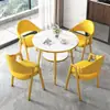 Juego de mesa y sillas de recepción y negociación de estilo minimalista nórdico para tiendas de té de leche y cafeterías, apartamentos y bed & breakfasts, mesa de comedor, mesa redonda pequeña para balcón