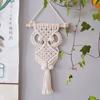 Tapeçaria de parede tecida à mão em estilo nórdico, decoração de parede para quarto infantil, fundo para pendurar